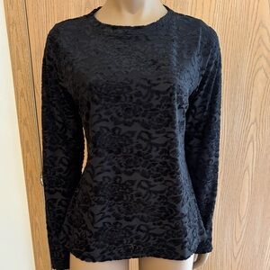 WHBM Black Velvet Detail Top